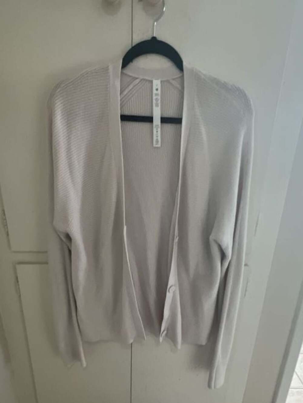 Lululemon Merino Wool Open-Front Cardigan Sweater Light Grey Size 8
